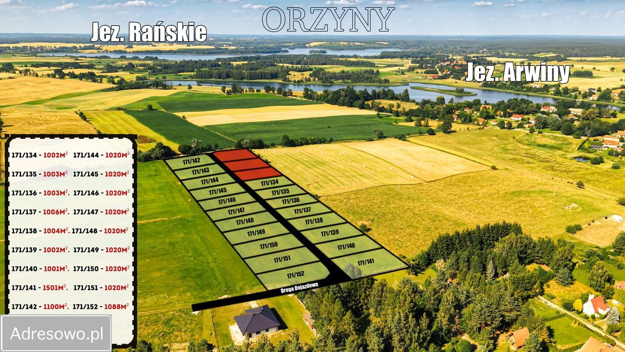 Działka budowlana Orzyny. Zdjęcie 1