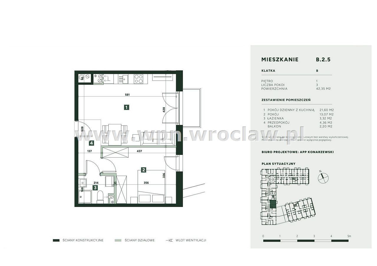 Mieszkanie 2-pokojowe Wrocław Fabryczna, ul. Strachowicka. Zdjęcie 2