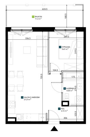 Mieszkanie 2-pokojowe Wrocław Krzyki, ul. Świeradowska. Zdjęcie 5