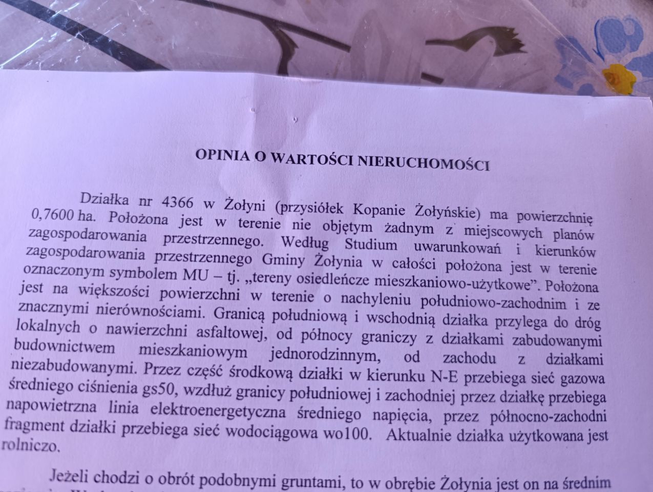 Działka inwestycyjna Żołynia Kopanie Żołyńskie, ul. Białobrzeska. Zdjęcie 3