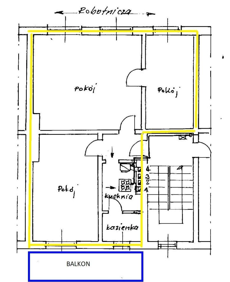 Mieszkanie 3-pokojowe Gdańsk Śródmieście, ul. Robotnicza. Zdjęcie 4