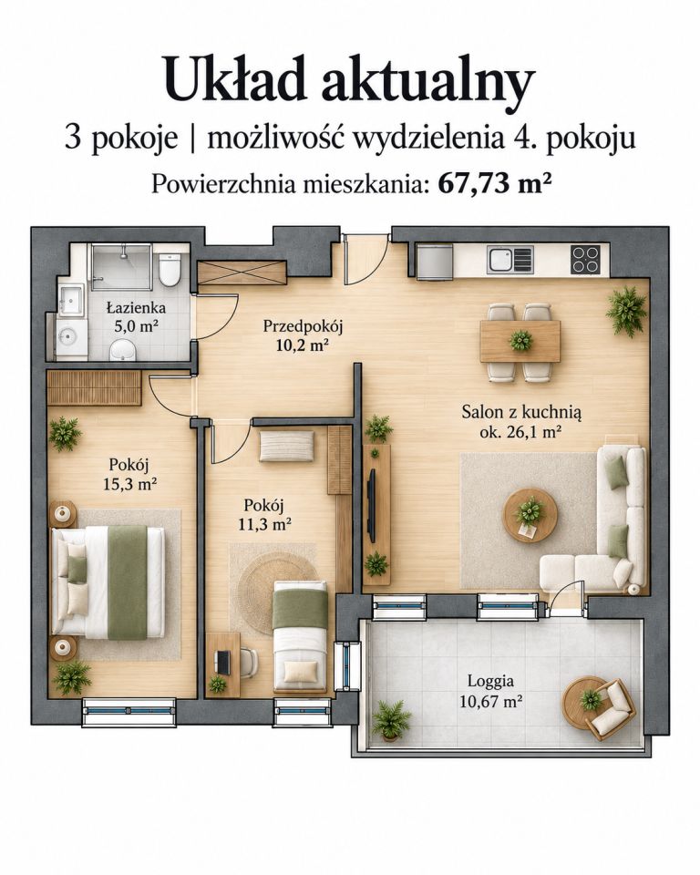 Mieszkanie 3-pokojowe Warka Centrum, ul. Kazimierza Pułaskiego. Zdjęcie 13