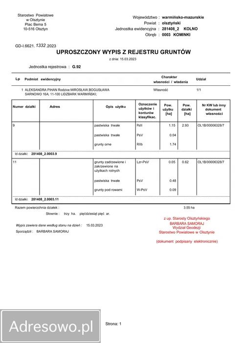 Działka rolno-budowlana Kominki. Zdjęcie 3