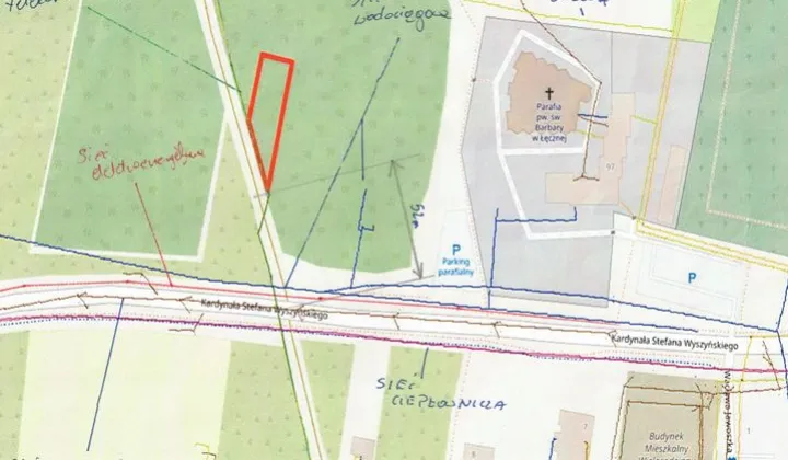 Działka budowlana Łęczna Centrum, ul. kard. Stefana Wyszyńskiego