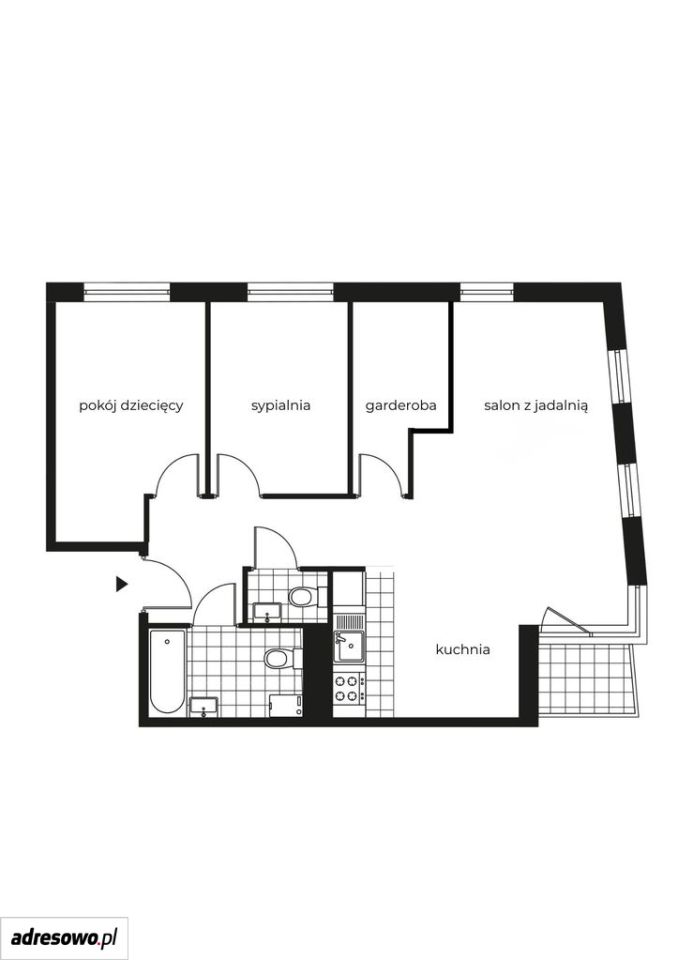 Mieszkanie 3-pokojowe Kraków Mistrzejowice, os. Piastów. Zdjęcie 12