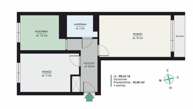 Mieszkanie 2-pokojowe Szczecinek Centrum, ul. M. Reja. Zdjęcie 30