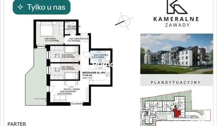 Mieszkanie 4-pokojowe Białystok Zawady, ul. św. Krzysztofa