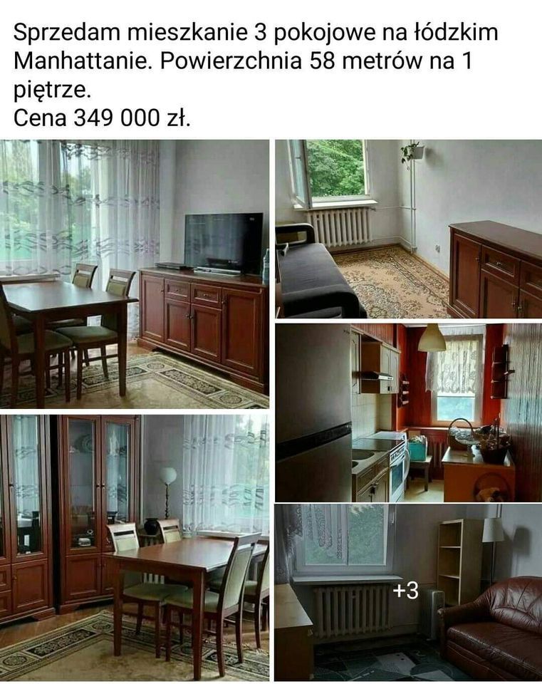 Mieszkanie 3-pokojowe Łódź