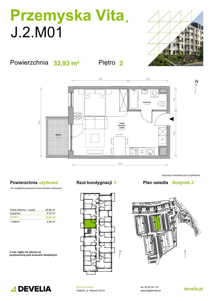 Mieszkanie 1-pokojowe Gdańsk Ujeścisko, ul. Przemyska. Zdjęcie 11