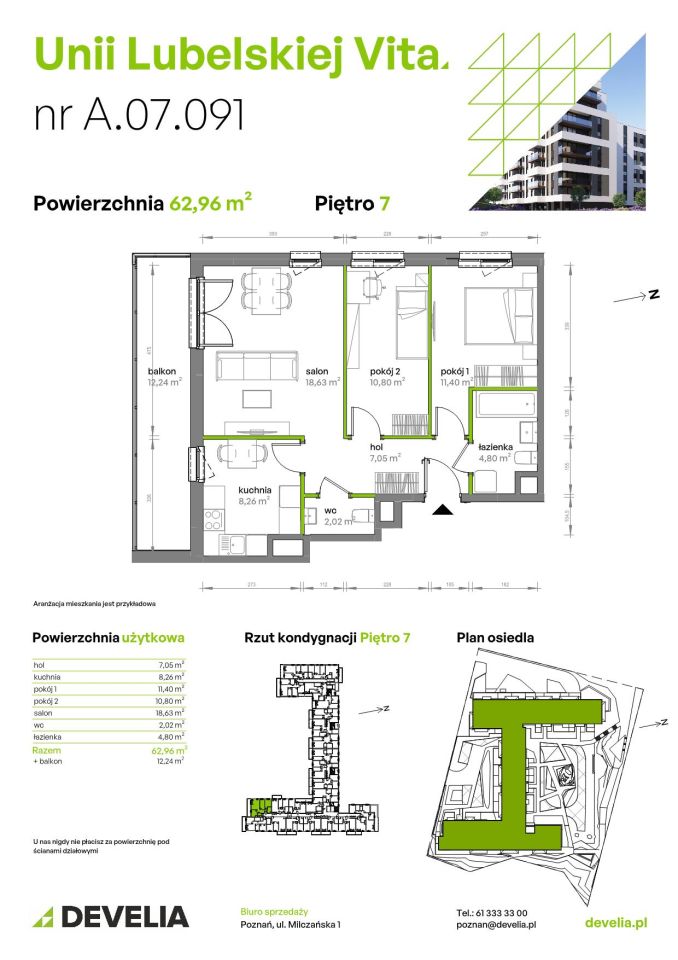Mieszkanie 3-pokojowe Poznań Starołęka, ul. Unii Lubelskiej. Zdjęcie 7