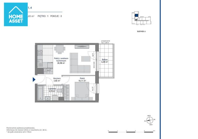 Mieszkanie 2-pokojowe Gdańsk Piecki, al. Aleja Pawła Adamowicza. Zdjęcie 7