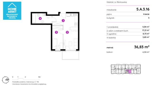 Mieszkanie 2-pokojowe Gdańsk, ul. Borkowska. Zdjęcie 14
