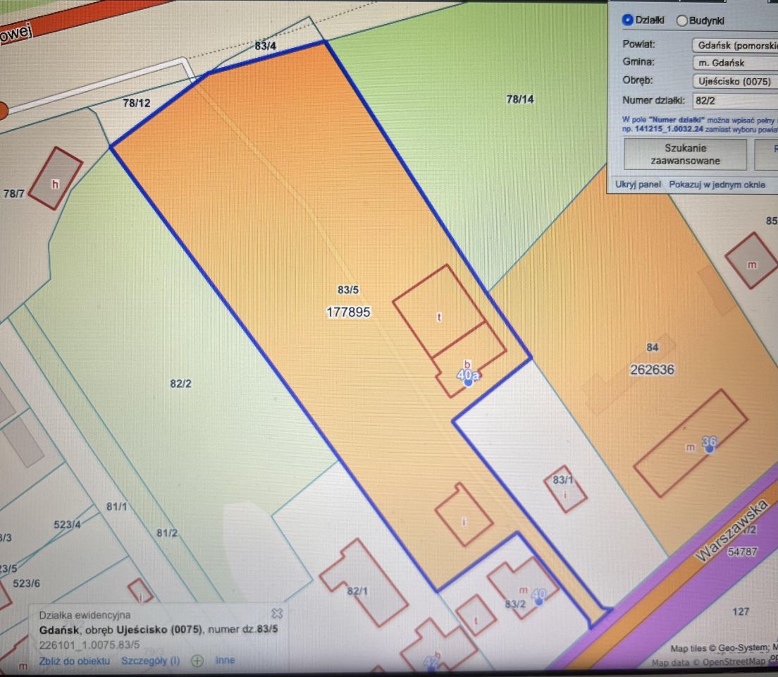Działka budowlana Gdańsk Ujeścisko, ul. Warszawska. Zdjęcie 3