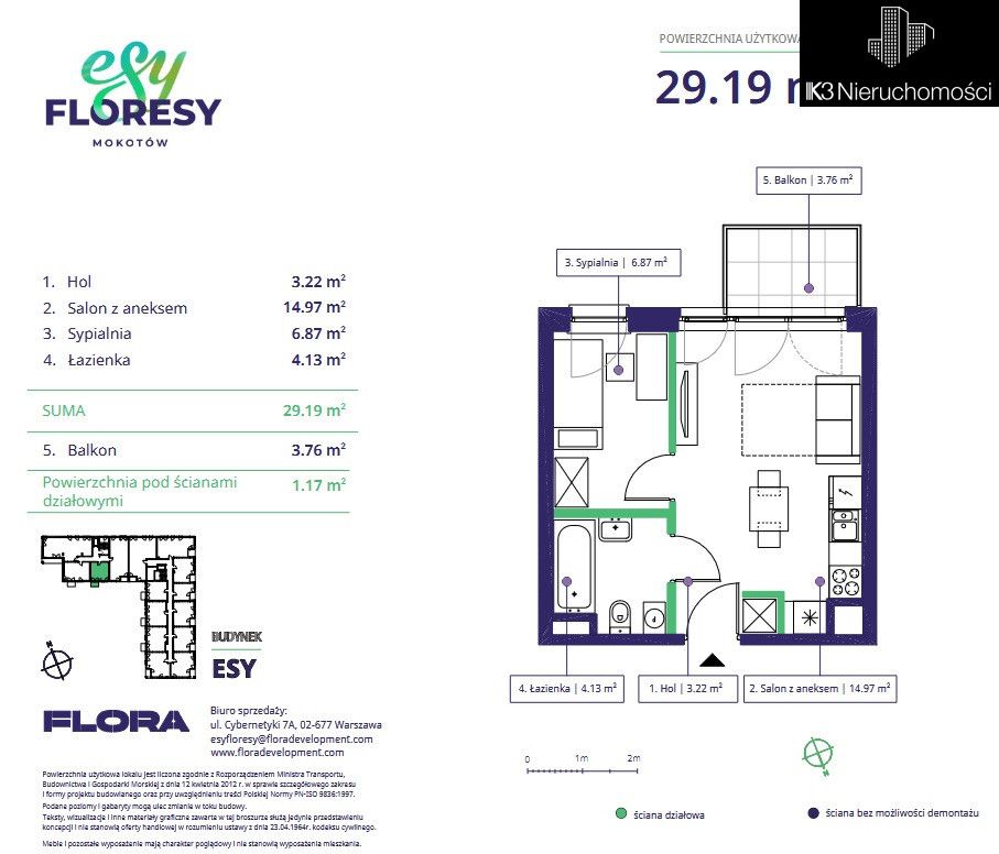 Mieszkanie 2-pokojowe Warszawa Mokotów, ul. Cybernetyki. Zdjęcie 1