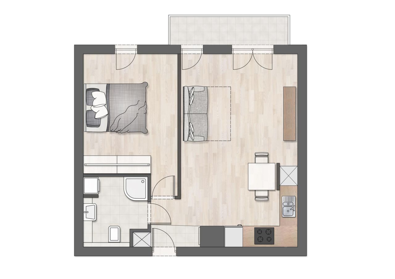 Mieszkanie 2-pokojowe Kraków Krowodrza, ul. Władysława Łokietka. Zdjęcie 7