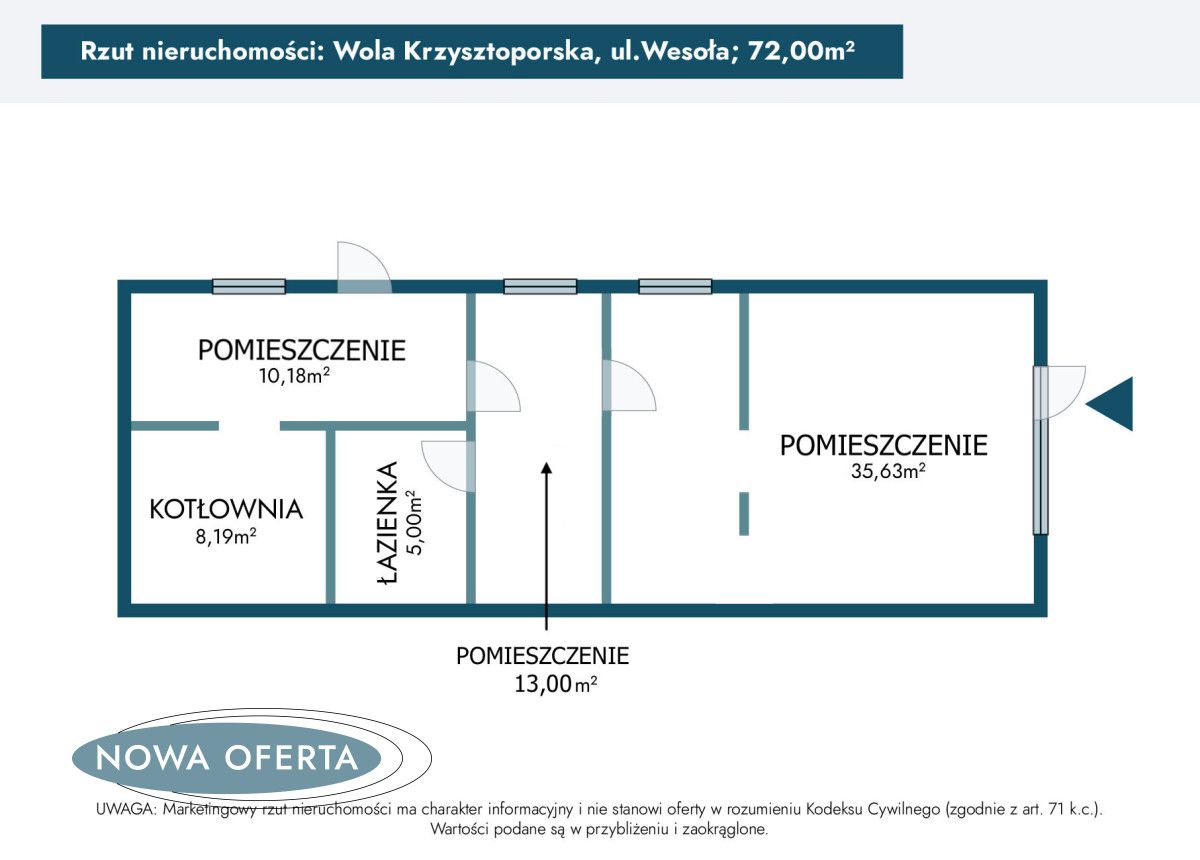 dom wolnostojący, 2 pokoje Wola Krzysztoporska, ul. Wesoła. Zdjęcie 9