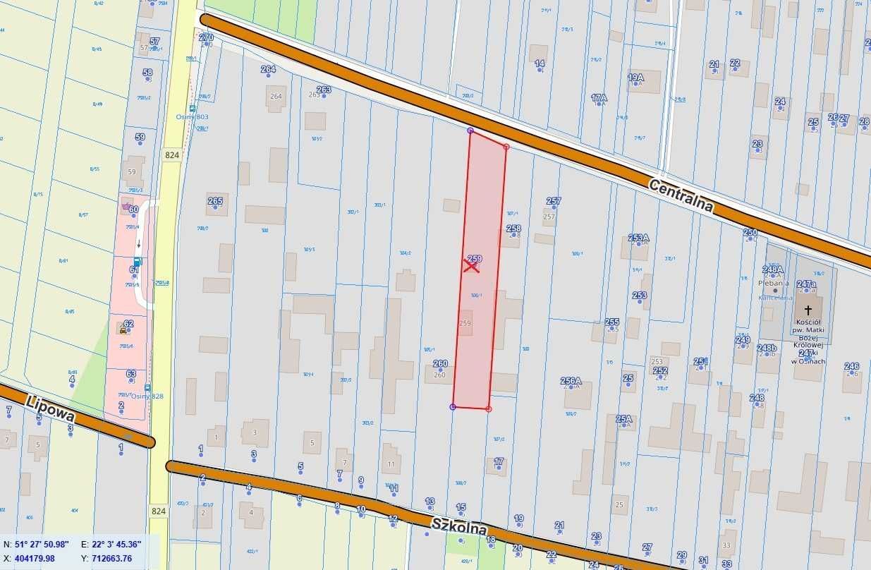 Działka budowlana Osiny, ul. Centralna. Zdjęcie 4