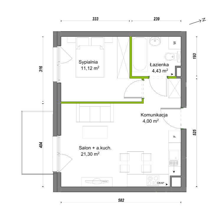 Mieszkanie 2-pokojowe Wrocław Ołtaszyn, ul. Orawska. Zdjęcie 8