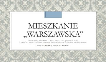 Mieszkanie 2-pokojowe Siedlce, ul. Warszawska