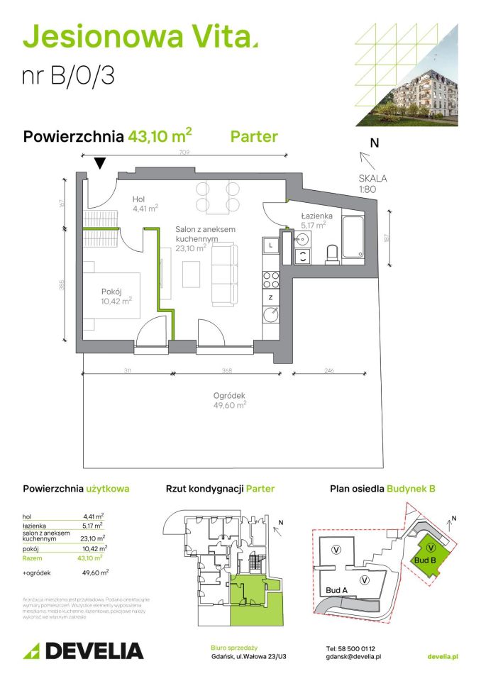 Mieszkanie 2-pokojowe Gdańsk Wrzeszcz, ul. Jesionowa. Zdjęcie 6