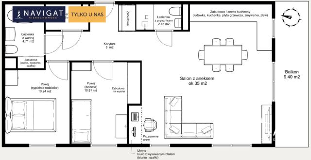 Mieszkanie 3-pokojowe Gdańsk Jasień, ul. Alfonsa Flisykowskiego. Zdjęcie 20
