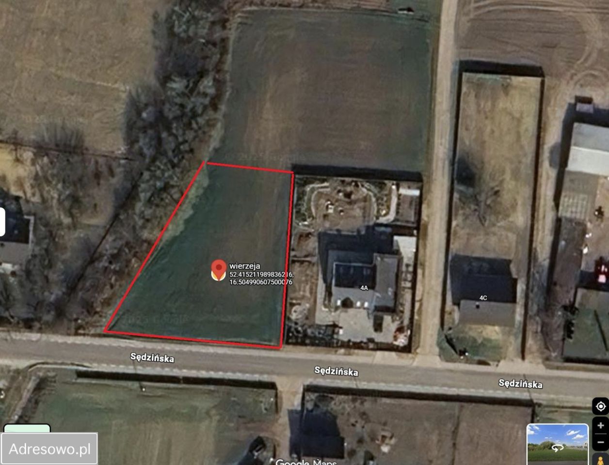 Działka budowlana Wierzeja, ul. Sędzińska