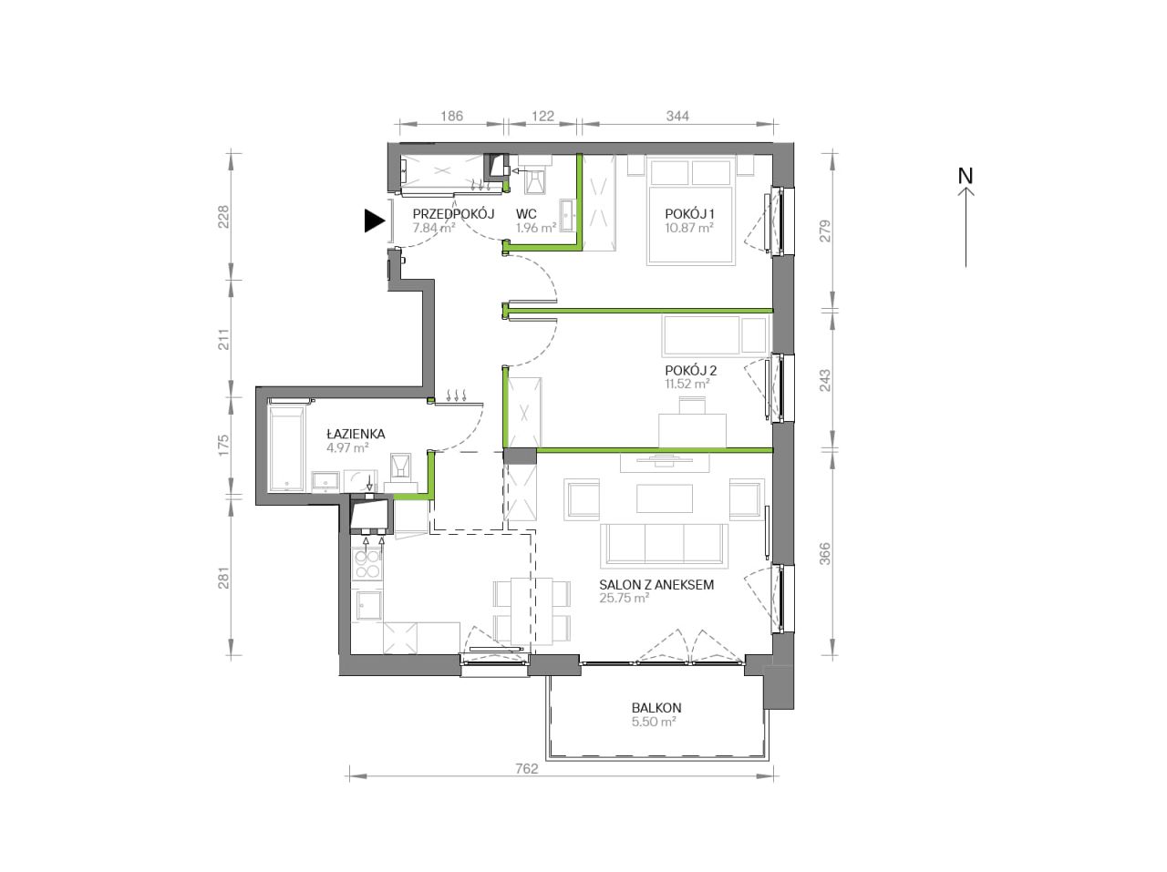 Mieszkanie 3-pokojowe Gdańsk Chełm, ul. Ptasia. Zdjęcie 7