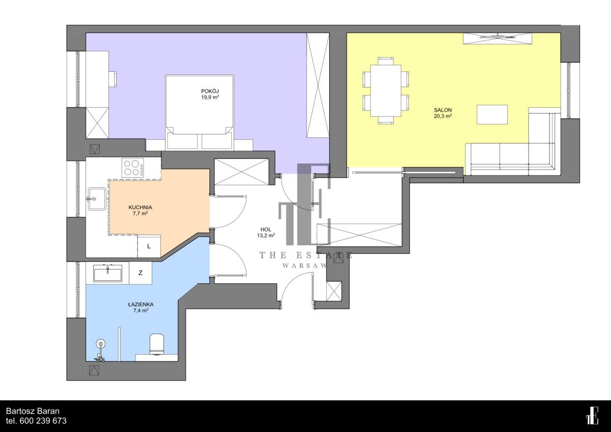 Mieszkanie 3-pokojowe Warszawa Śródmieście, ul. Ludwika Waryńskiego. Zdjęcie 13