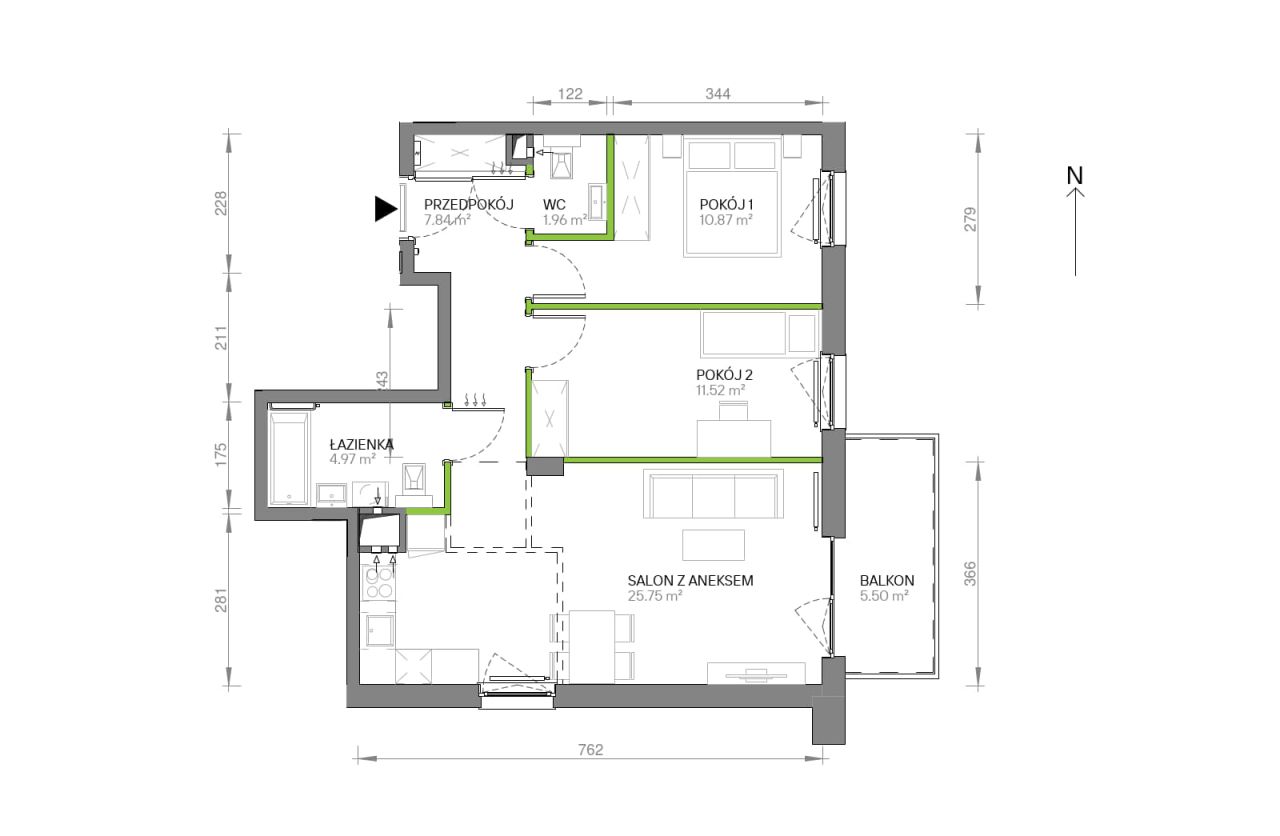 Mieszkanie 3-pokojowe Gdańsk Chełm, ul. Ptasia. Zdjęcie 7