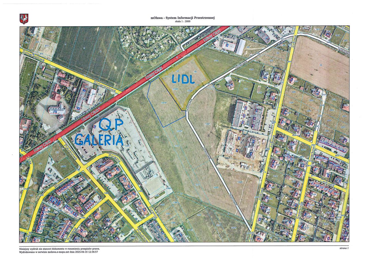 Działka inwestycyjna Oława Nowy Otok, ul. Nowy Otok