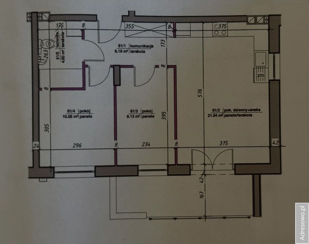 Mieszkanie 3-pokojowe Ciechanów, ul. Amarantowa. Zdjęcie 6