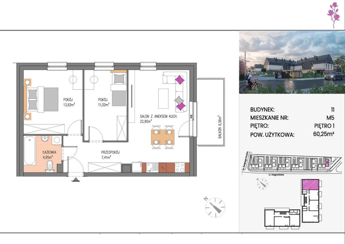 Mieszkanie 3-pokojowe Siechnice. Zdjęcie 8