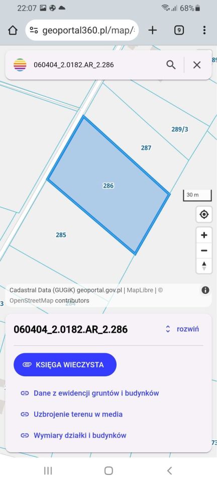 Działka rolna Cichobórz