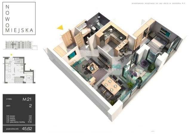 Mieszkanie 2-pokojowe Suwałki, ul. Krzysztofa Eugeniusza Pendereckiego. Zdjęcie 5