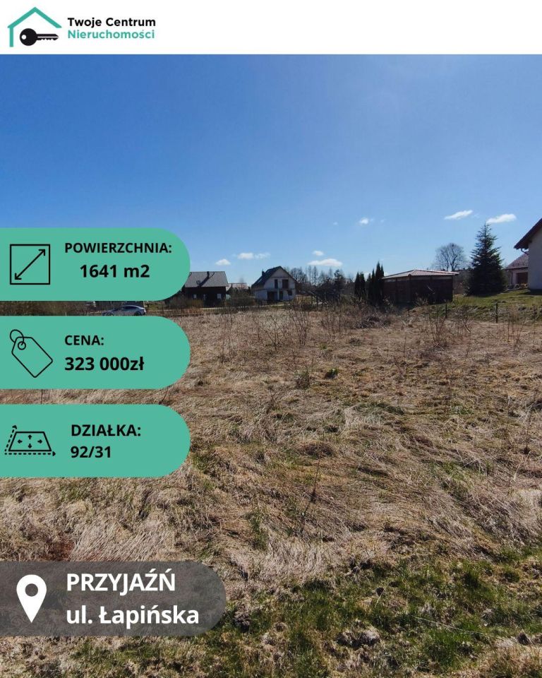 Działka rolno-budowlana Przyjaźń, ul. Łapińska. Zdjęcie 1
