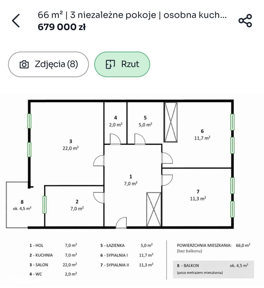 Mieszkanie 3-pokojowe Poznań Piątkowo, os. Zygmunta Starego. Zdjęcie 7
