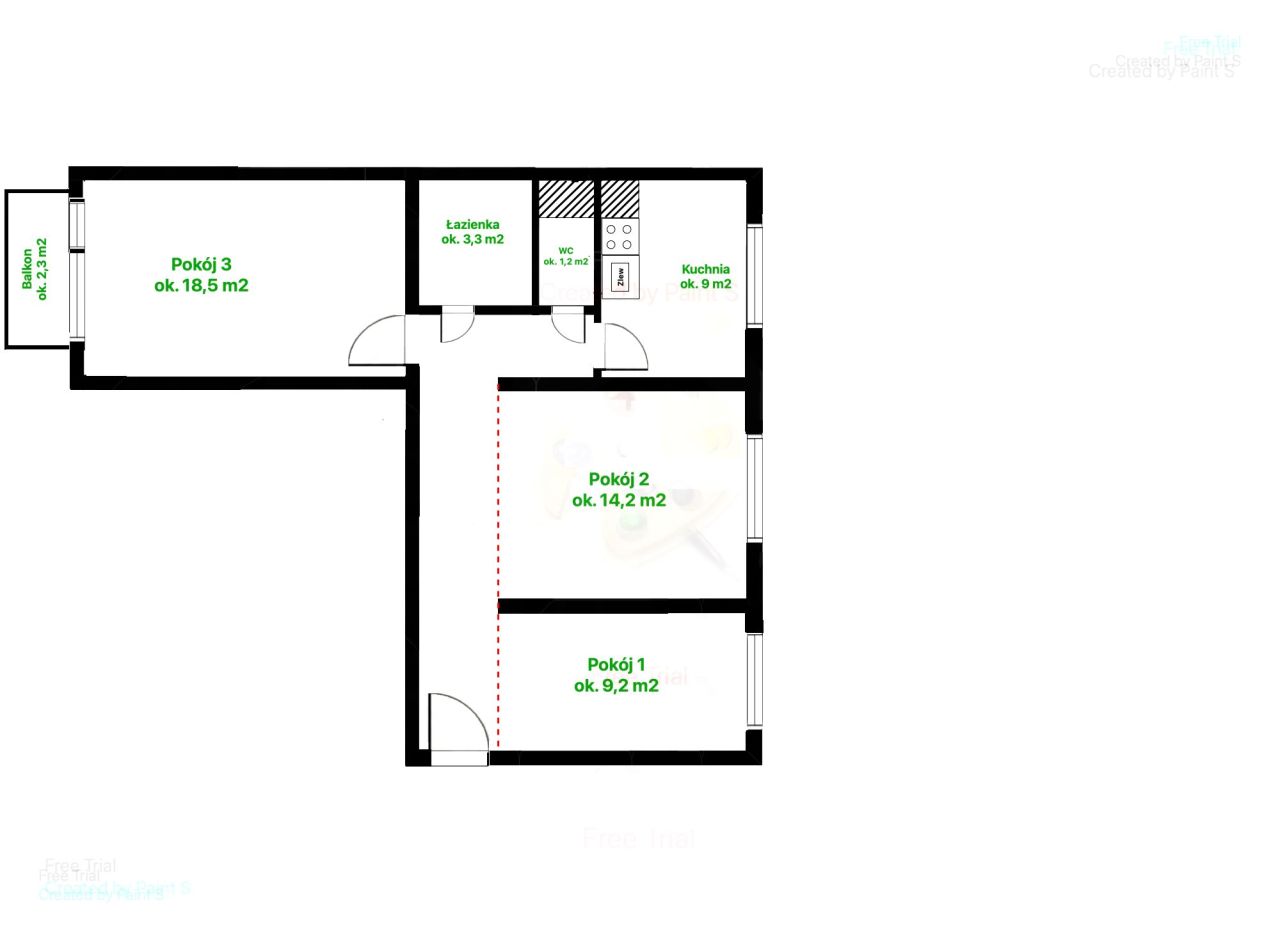 Mieszkanie 3-pokojowe Inowrocław Rąbin, ul. Wojska Polskiego. Zdjęcie 2