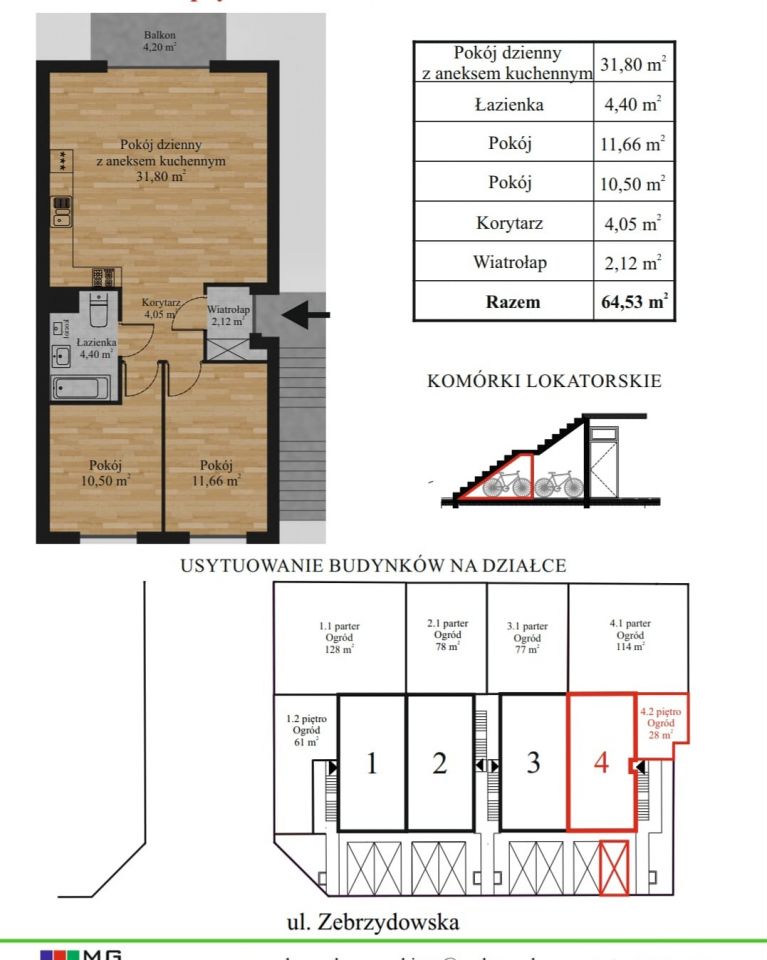 Mieszkanie 3-pokojowe Wrocław Stabłowice, ul. Zebrzydowska