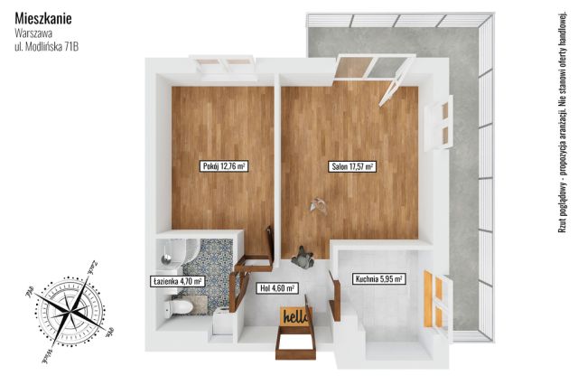 Mieszkanie 2-pokojowe Warszawa Białołęka, ul. Modlińska. Zdjęcie 19