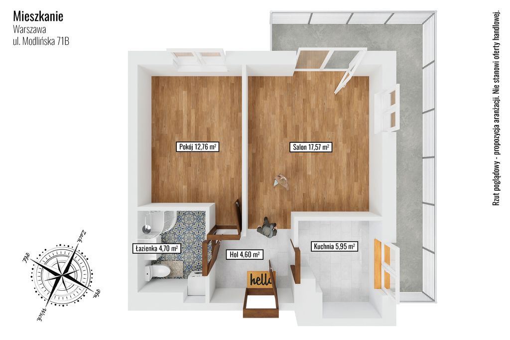 Mieszkanie 2-pokojowe Warszawa Białołęka, ul. Modlińska. Zdjęcie 19