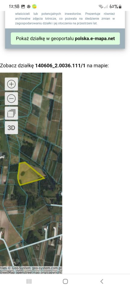 Działka rolna Łychowska Wola