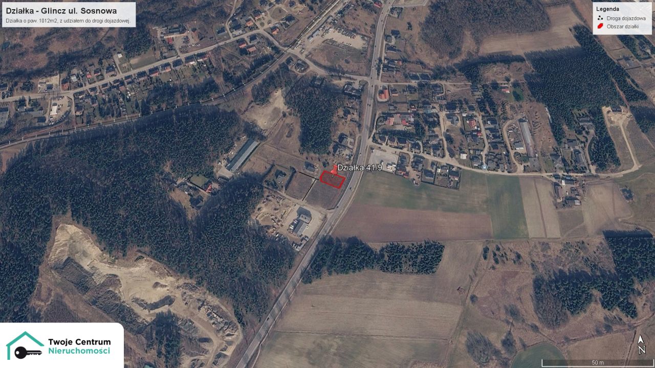 Działka rolno-budowlana Glincz, ul. Sosnowa. Zdjęcie 2