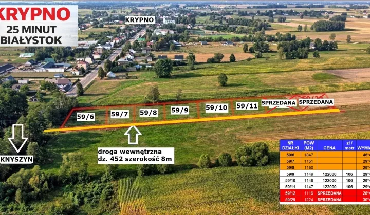 Działka budowlana Krypno Kościelne
