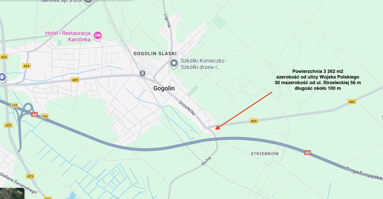 Działka budowlana Gogolin, ul. Wojska Polskiego