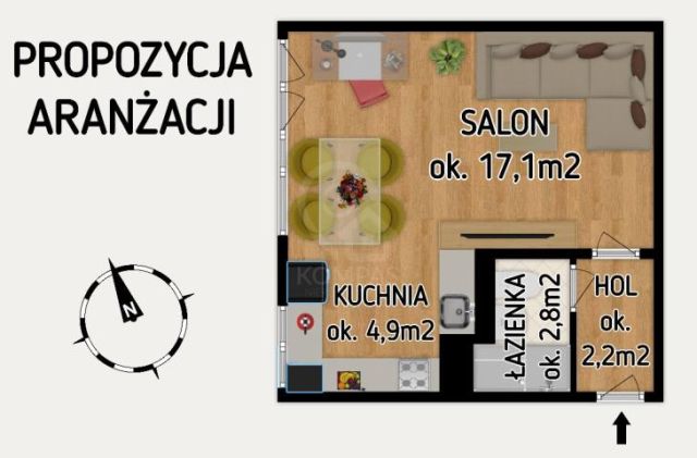 Mieszkanie 1-pokojowe Wrocław, ul. Komandorska. Zdjęcie 3