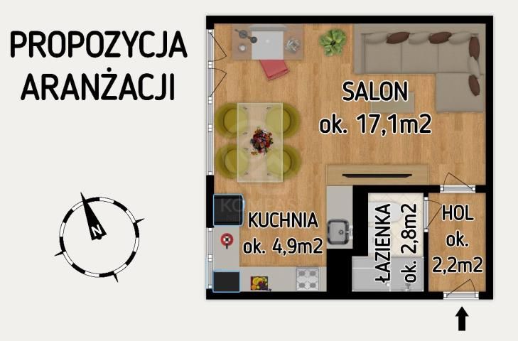 Mieszkanie 1-pokojowe Wrocław, ul. Komandorska. Zdjęcie 3