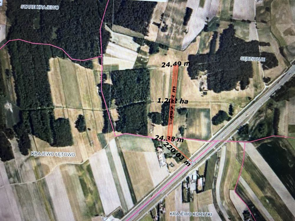 Działka rolna Sędziwuje. Zdjęcie 3