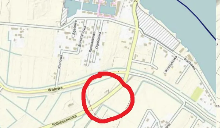Działka inwestycyjna Wiślinka, ul. Sobieszewska