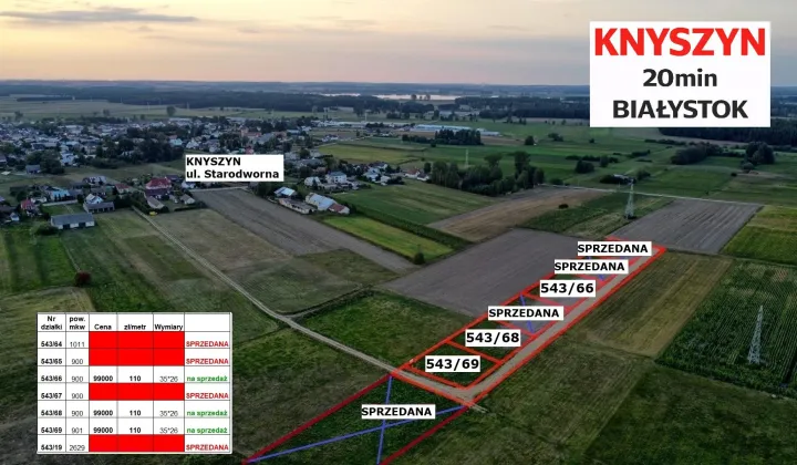 Działka budowlana Knyszyn, ul. Starodworna