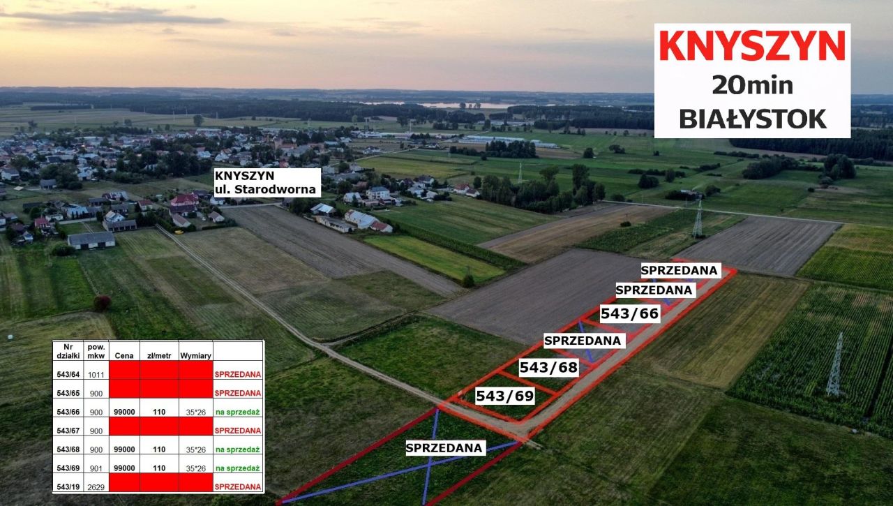 Działka budowlana Knyszyn, ul. Starodworna. Zdjęcie 1
